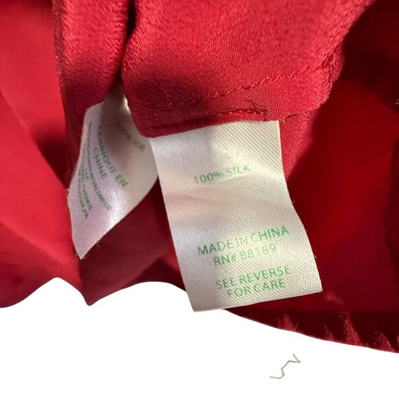 Lilly Pulitzer 100% Silk Elsa Long Sleeve Blouse Top Women Poinsettia Red - Picture 7 of 8